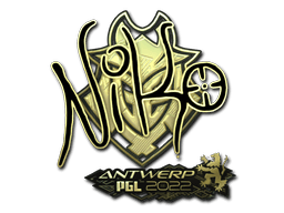 Sticker | NiKo (Gold) | Antwerp 2022 (Sticker | NiKo (Gold) | Antwerp 2022)
