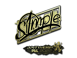 Sticker | s1mple (Gold) | Antwerp 2022 (Sticker | s1mple (Gold) | Antwerp 2022)