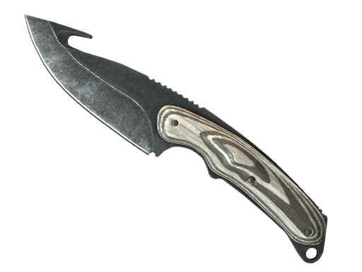 ★ Нож с лезвием-крюком | Черный глянец — После полевых испытаний (★ Gut Knife | Black Laminate FT)