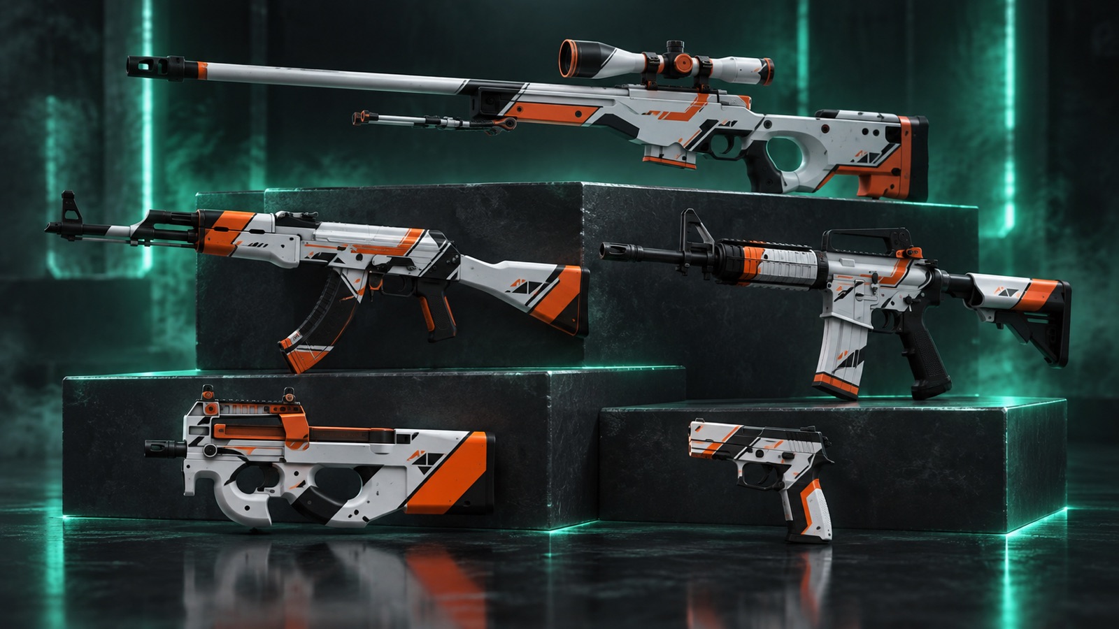 Пять скинов линейки Азимов в CS2: AK-47, AWP, M4A4, P90 и P250