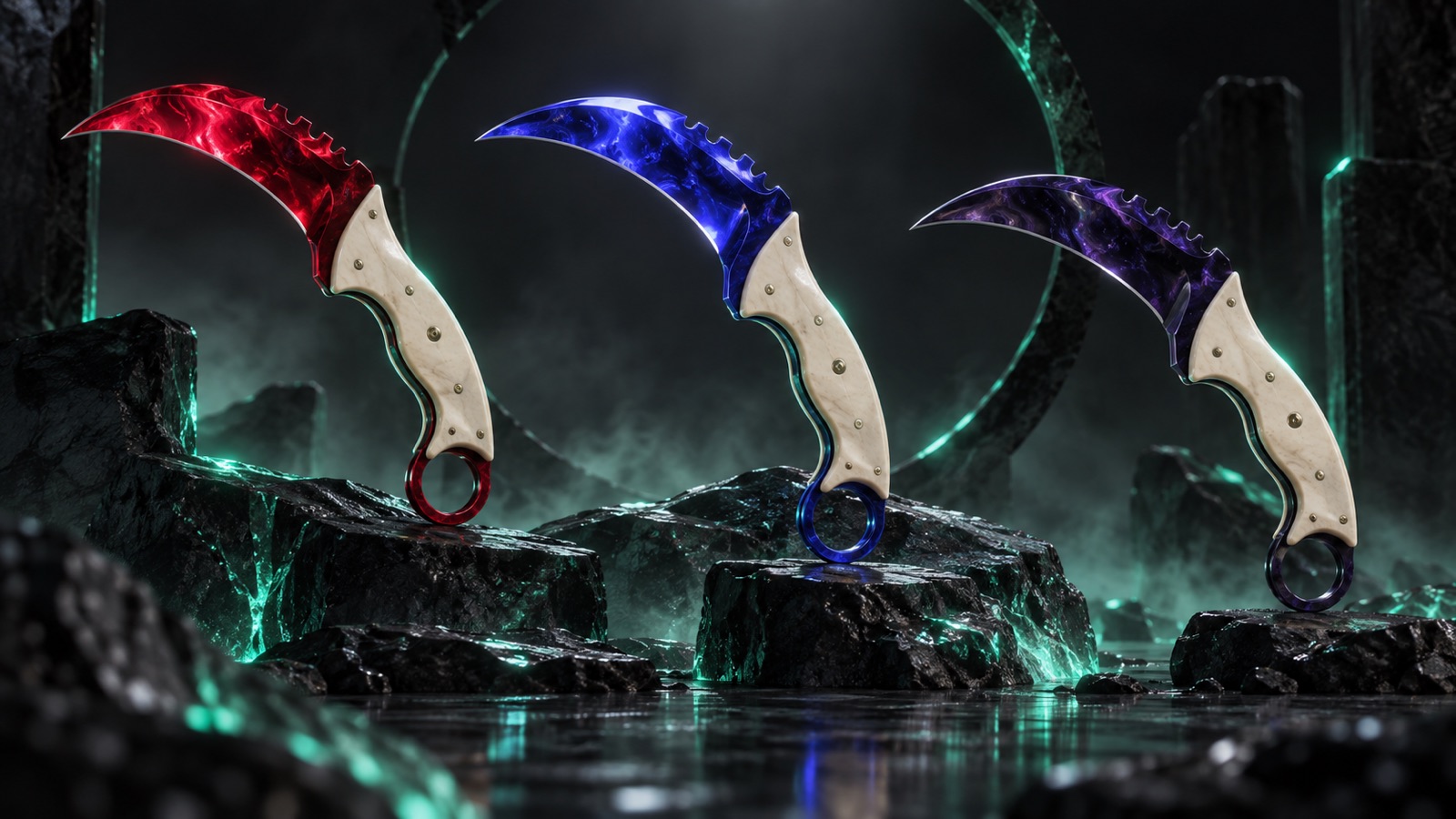 Фазы Doppler на ноже-когте: Ruby, Sapphire, Black Pearl