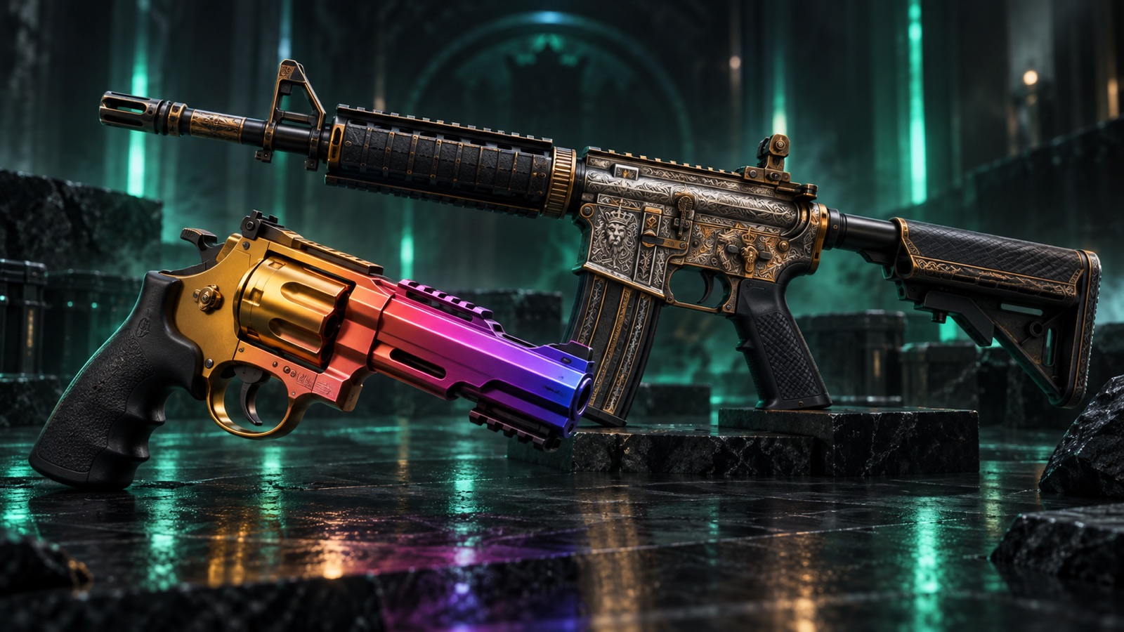 Револьвер R8 Градиент и M4A4 Преданный паладин — два тайных скина Револьверного кейса