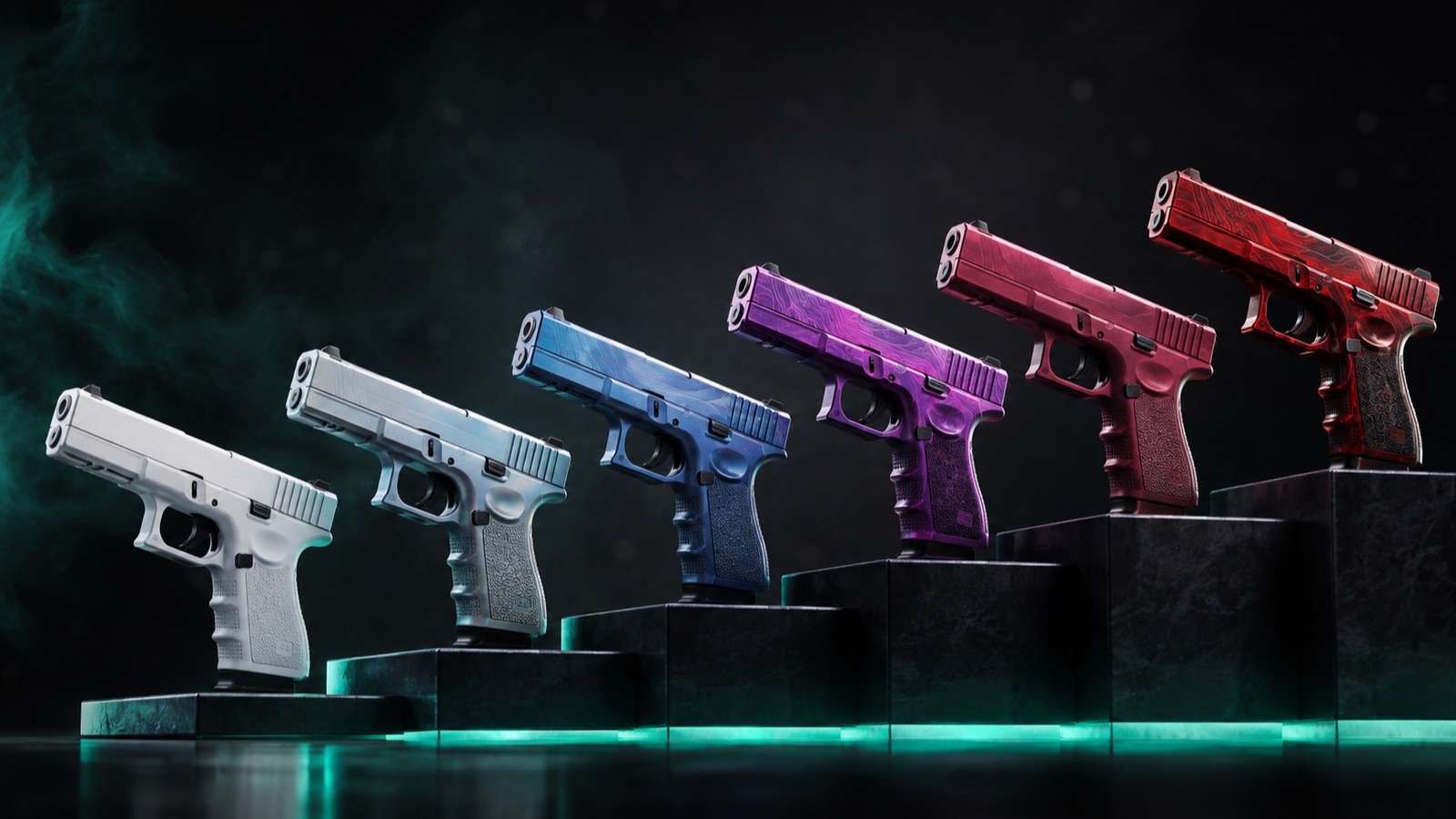 Ступени редкости скинов Glock-18 от белой до красной